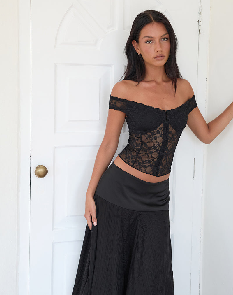 Yelina | Corsetto Top Spalle Scoperte in Pizzo