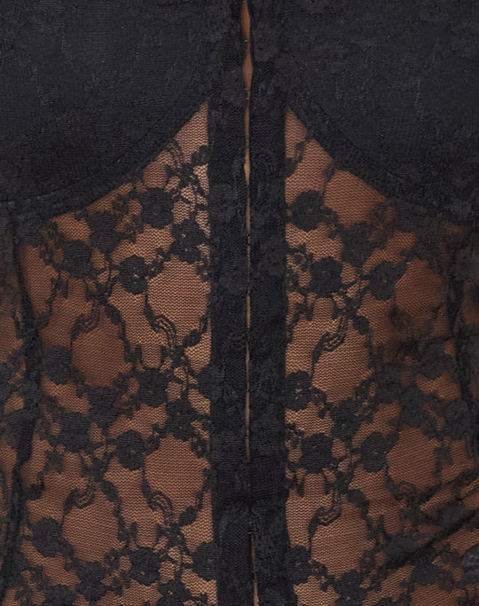 Yelina | Corsetto Top Spalle Scoperte in Pizzo