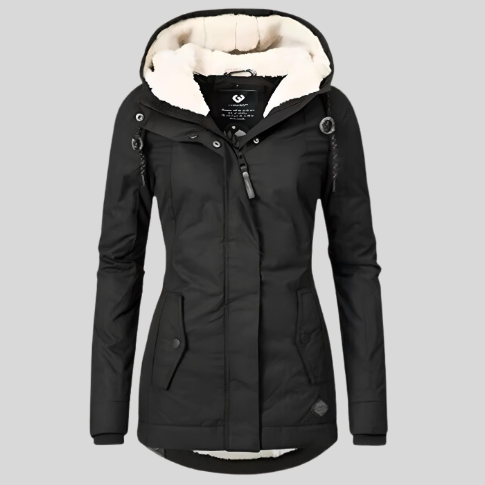 Mila - Warm Winter Coat with Quilted Design and Hood