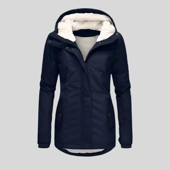 Mila - Warm Winter Coat with Quilted Design and Hood