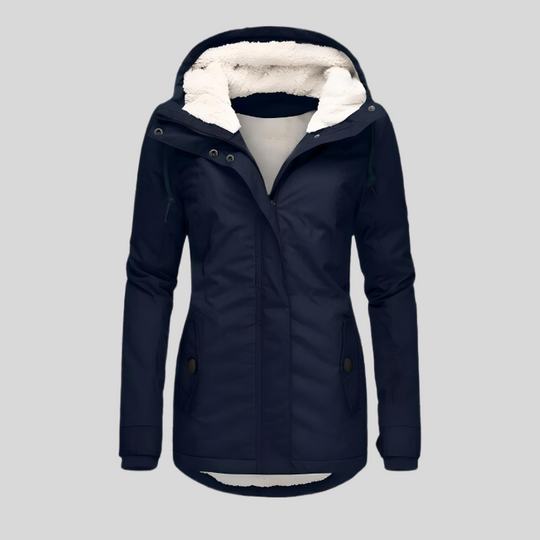 Mila - Warm Winter Coat with Quilted Design and Hood