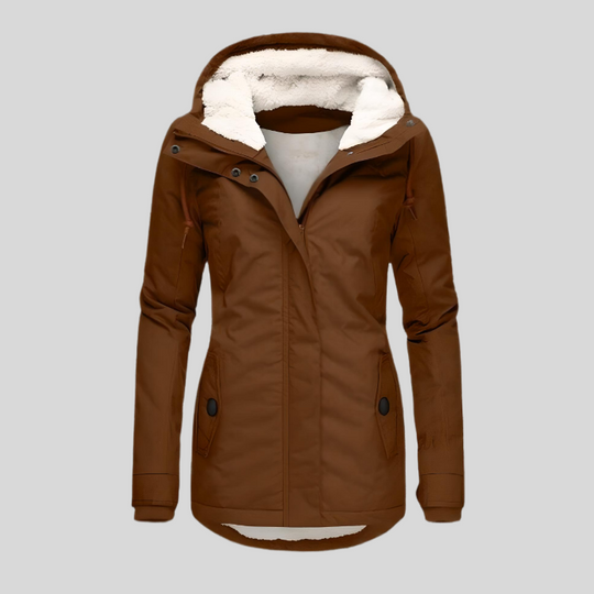 Mila - Warm Winter Coat with Quilted Design and Hood