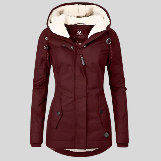 Mila - Warm Winter Coat with Quilted Design and Hood