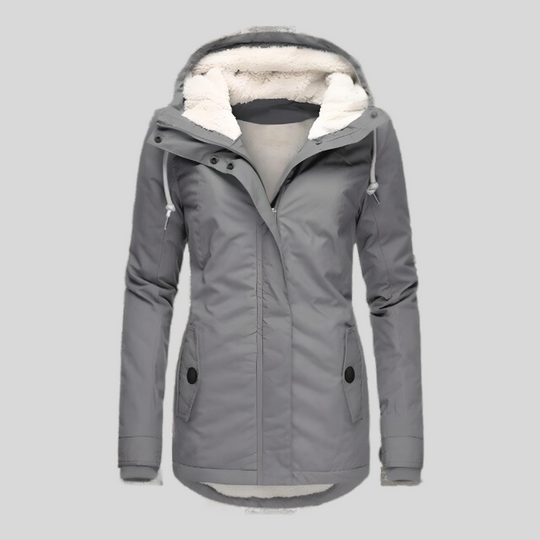 Mila - Warm Winter Coat with Quilted Design and Hood