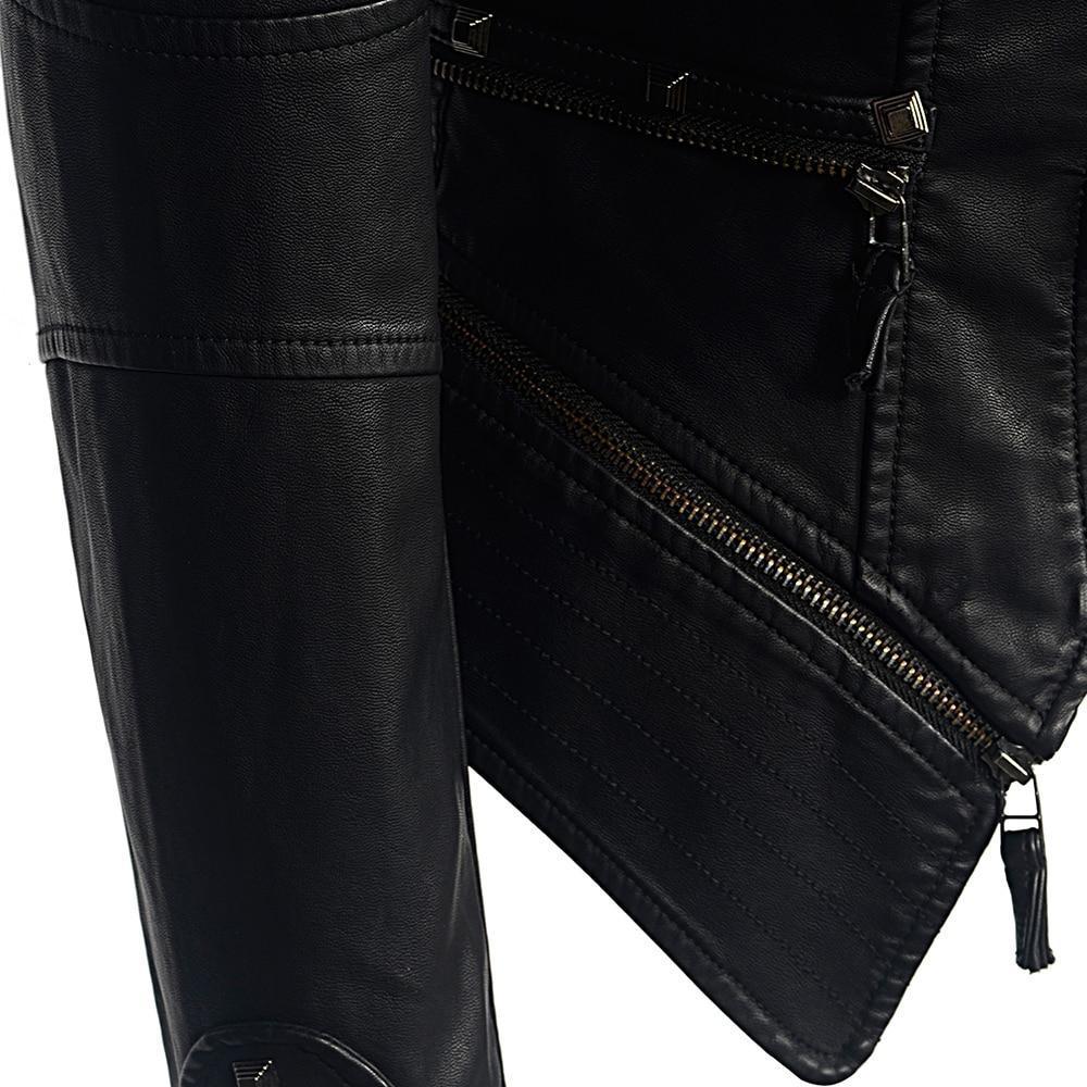 Manuela | Slim faux leather biker jacket