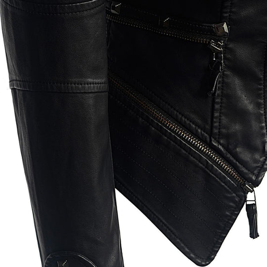 Manuela | Slim faux leather biker jacket