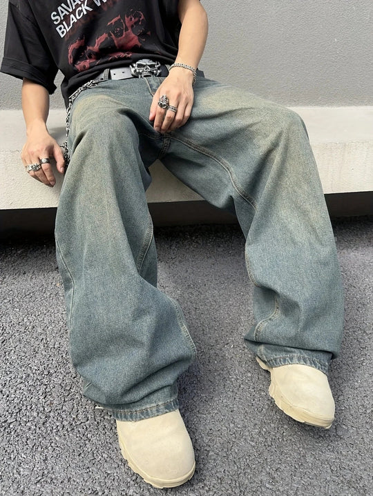 Marcel | Modieuze baggy jeans met wijde pijpen