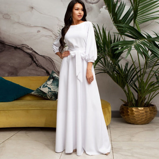 Maria | Elegante abito lungo a maniche lunghe maxi