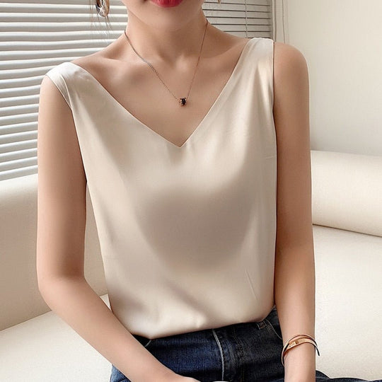 Maria | Elegant silk tank top