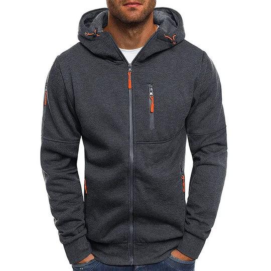 Rik Sportief Herenjack met Rits, een comfortabele hoodie voor een casual look.