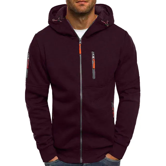 Rik Hoodie voor heren, een comfortabele en praktische jas met sportieve accenten.