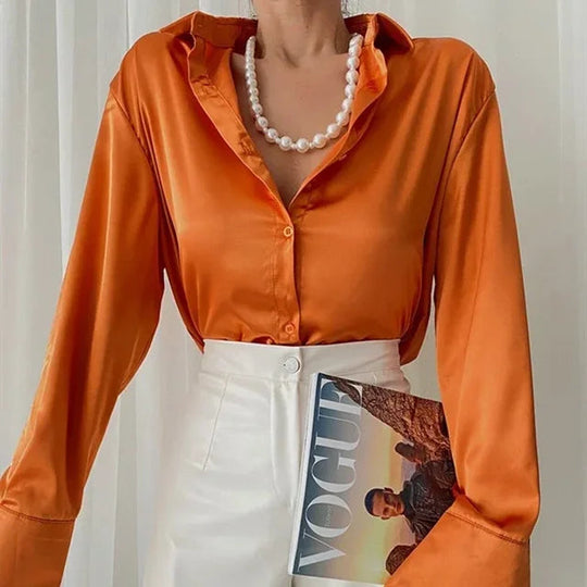 Monika | Luxe zijden elegante blouse