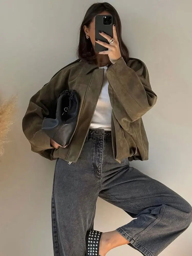 Monika | Vintage motorcycle transition jacket