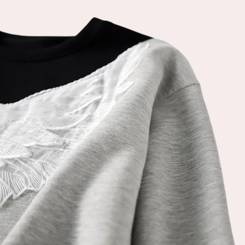 Yara | Damen Luxus Sweatshirt | Schwarz