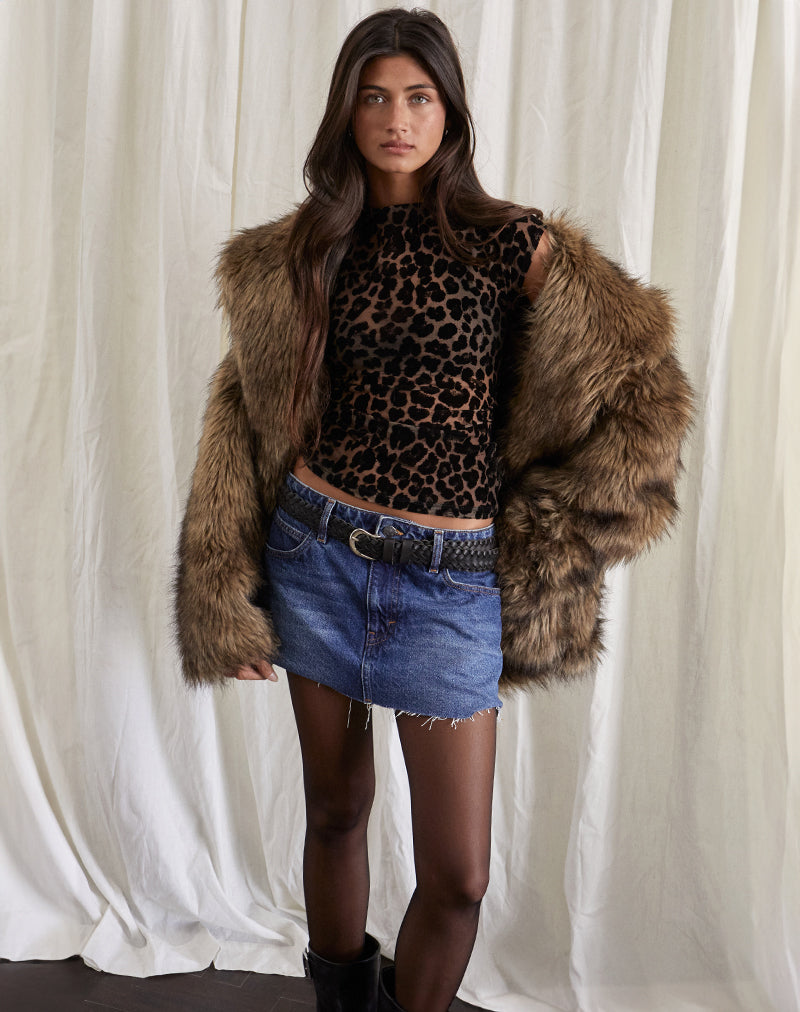 Noëmi | Top Trasparente con Stampa Leopardo