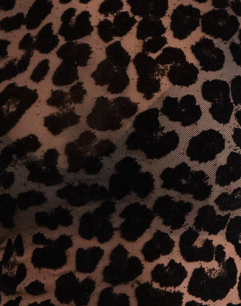 Noëmi | Top Trasparente con Stampa Leopardo