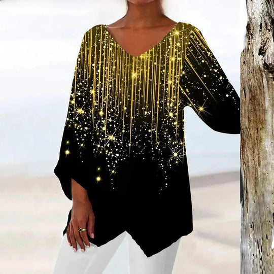 Nadine | Trendy top with long sleeves and V-neck