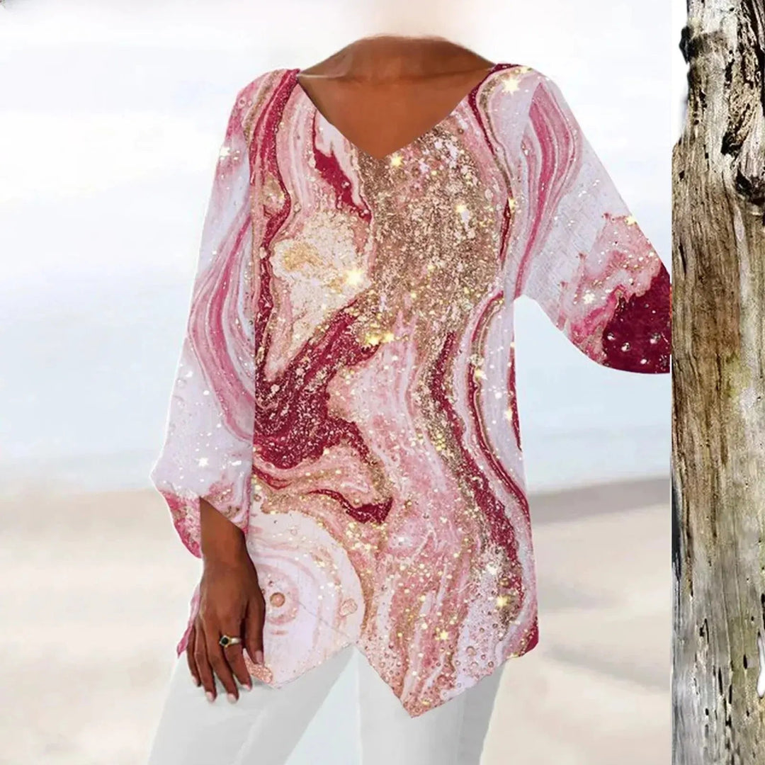 Nadine | Trendy top with long sleeves and V-neck