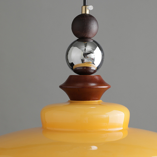 LumoVita | Lampada a sospensione da tavolo da pranzo in vetro medievale | Beige