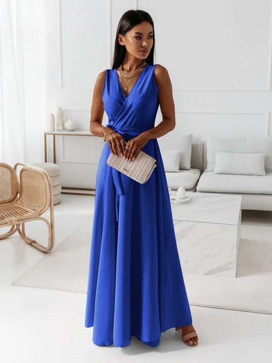 Sofia - Elegantes langes Abendkleid für Damen mit Taillenband