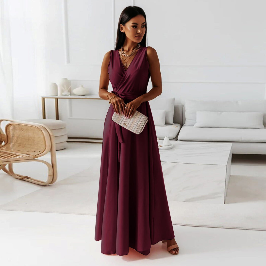 Sofia - Elegantes langes Abendkleid für Damen mit Taillenband