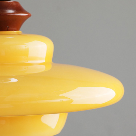 LumoVita | Lampada a sospensione da tavolo da pranzo in vetro medievale | Beige
