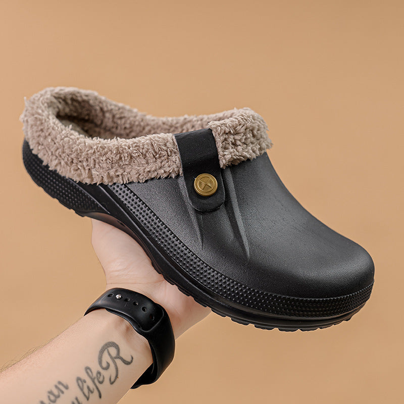 Herenklompen met een winterdesign, ontworpen om voeten warm te houden.