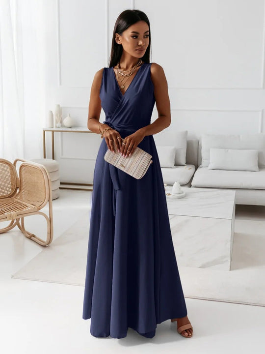 Sofia - Elegantes langes Abendkleid für Damen mit Taillenband