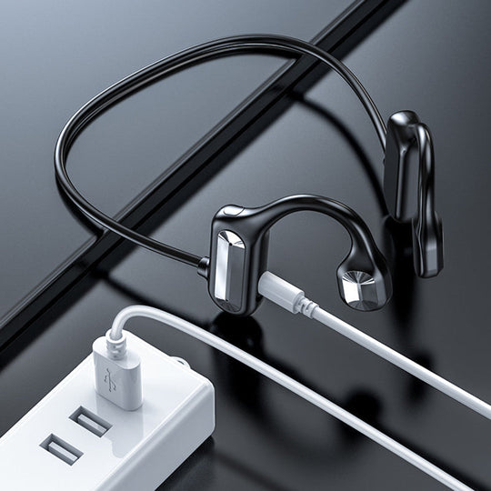 Bone conduction-hoofdtelefoon met draadloos geluid - SoundFlex, ideaal voor een comfortabele luisterervaring.