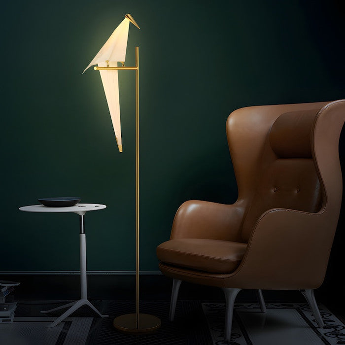 Oriva | Goldene künstlerische Origami-Vogel-Lampe | Gold