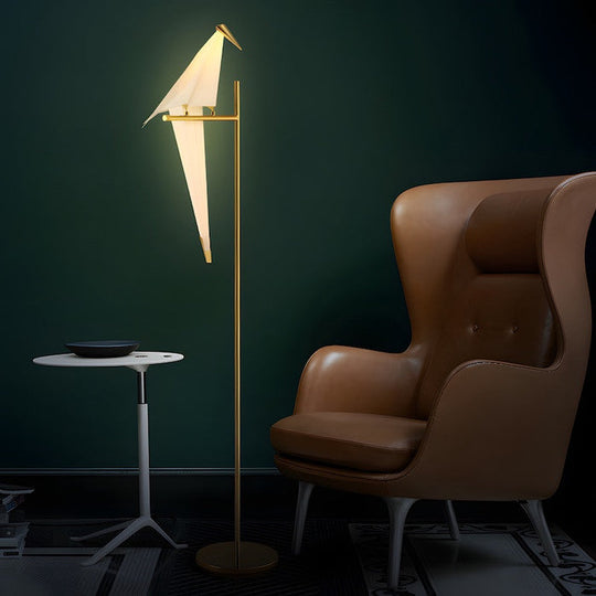 Oriva | Goldene künstlerische Origami-Vogel-Lampe | Gold
