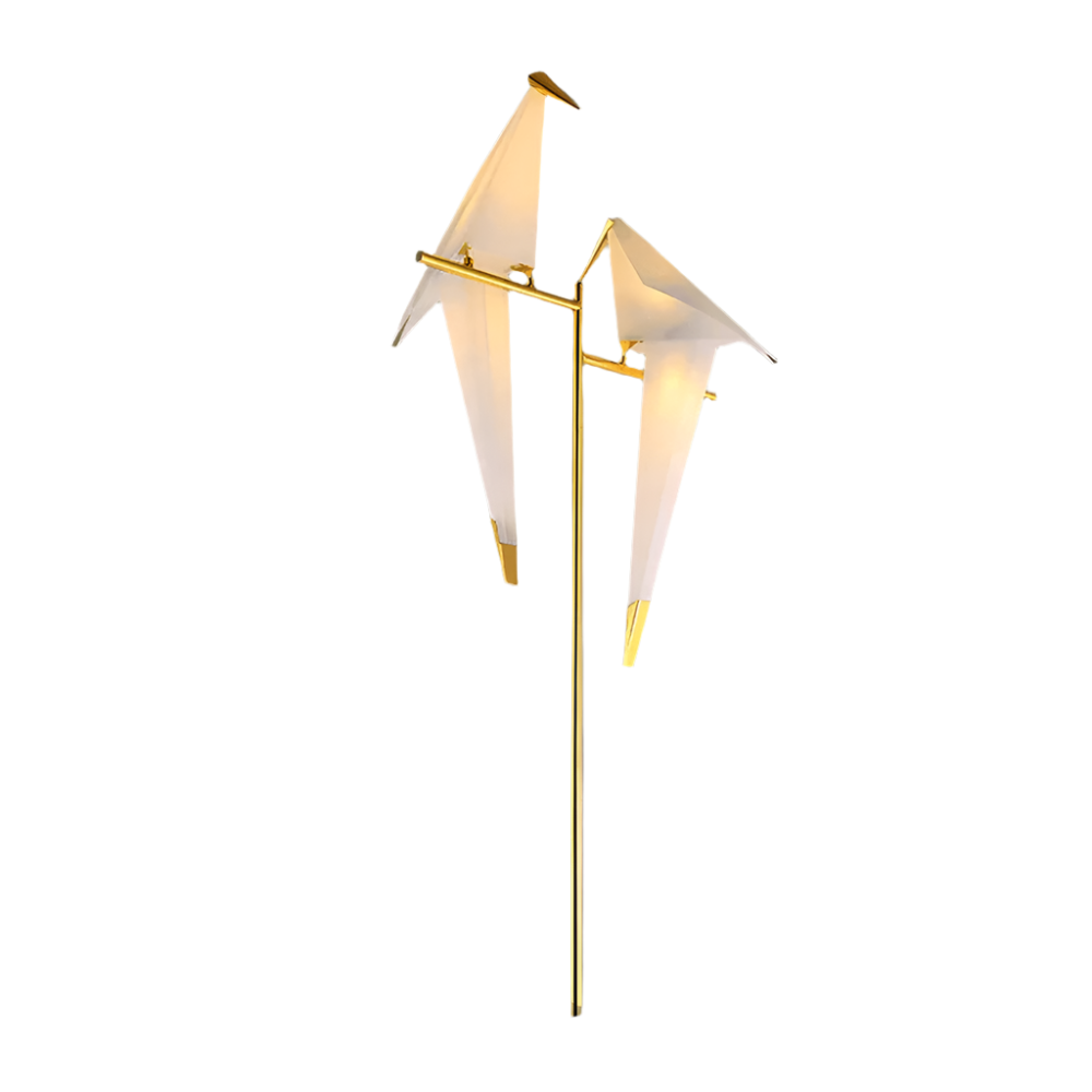 Oriva | Goldene künstlerische Origami-Vogel-Lampe | Gold
