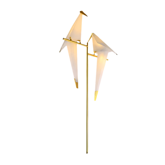 Oriva | Goldene künstlerische Origami-Vogel-Lampe | Gold