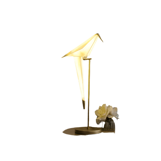Oriva | Goldene künstlerische Origami-Vogel-Lampe | Gold