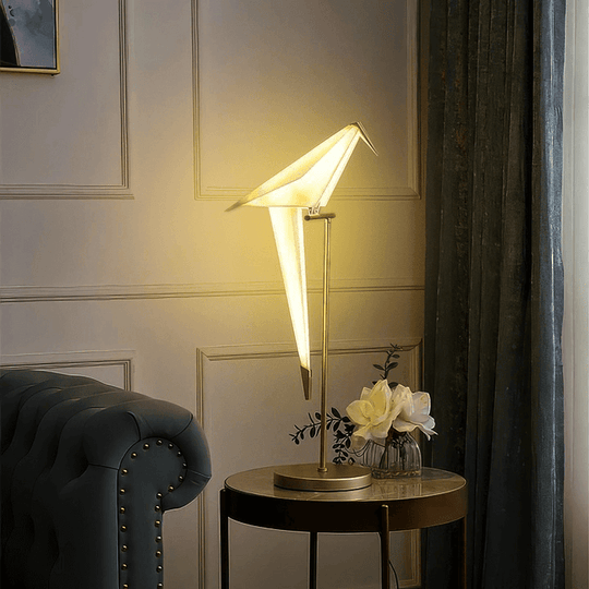 Oriva | Goldene künstlerische Origami-Vogel-Lampe | Gold