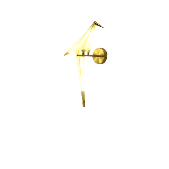 Oriva | Goldene künstlerische Origami-Vogel-Lampe | Gold