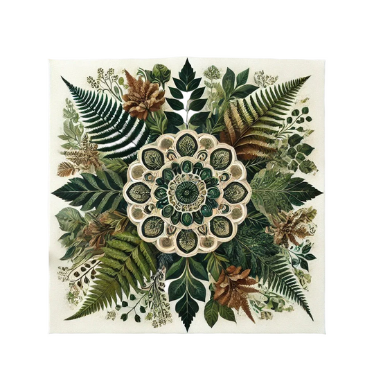 ZenBloom | Mandala botanico pittura con diamanti | Verde