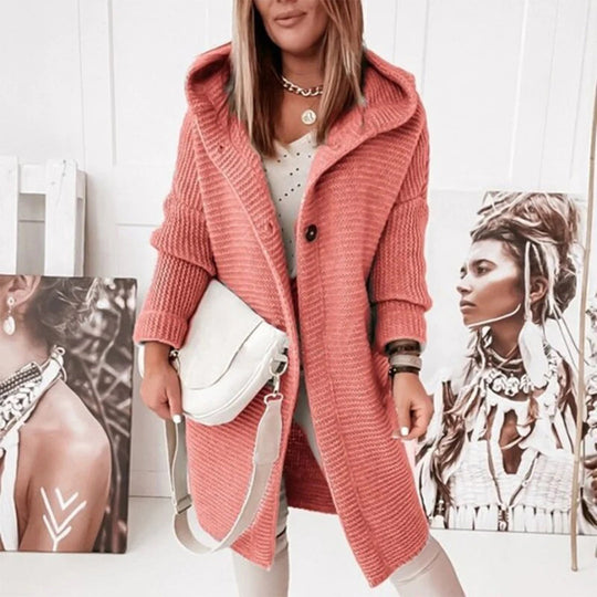 Emma - Cardigan lavorato a maglia accogliente con cappuccio