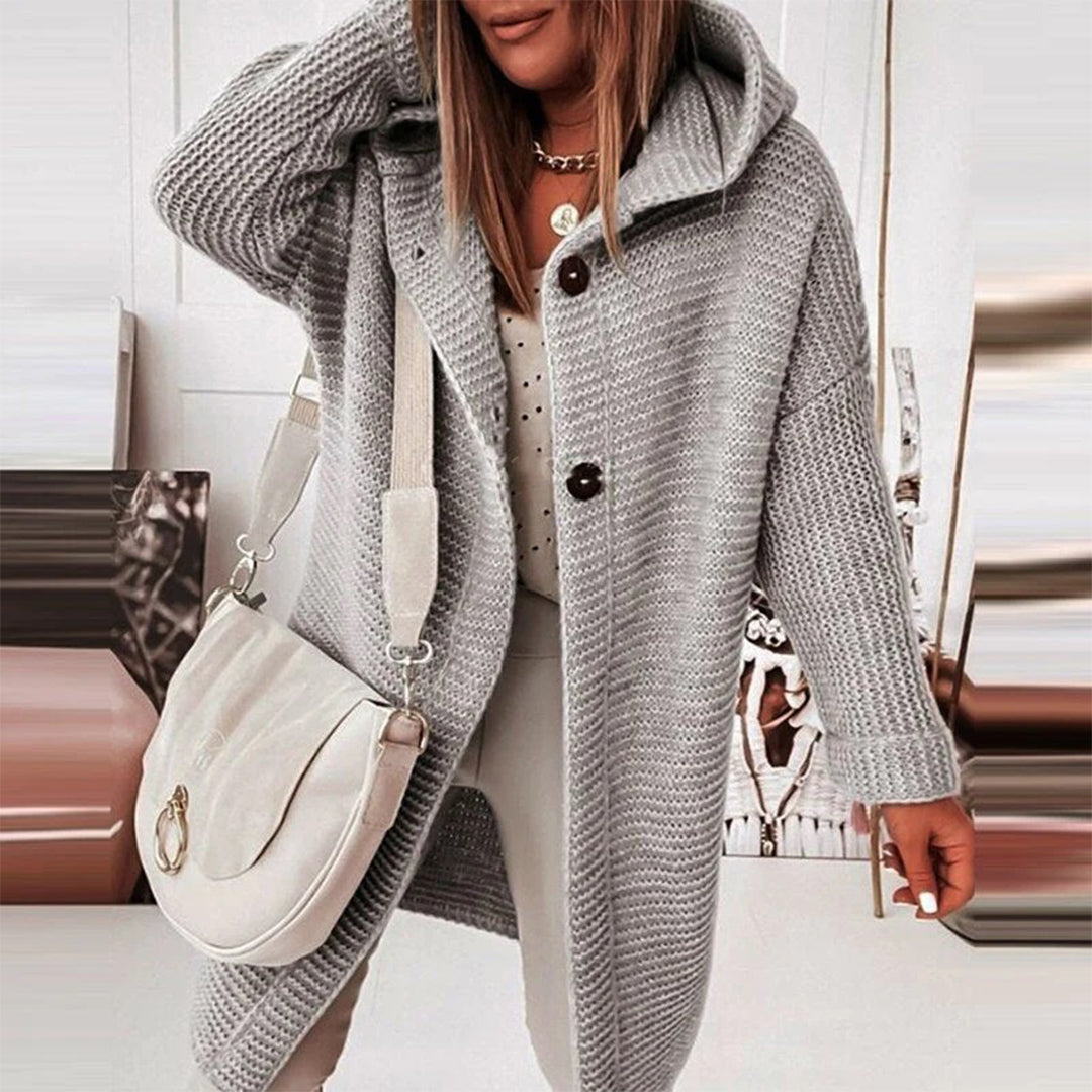 Emma - Cardigan lavorato a maglia accogliente con cappuccio