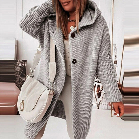 Emma - Cardigan lavorato a maglia accogliente con cappuccio