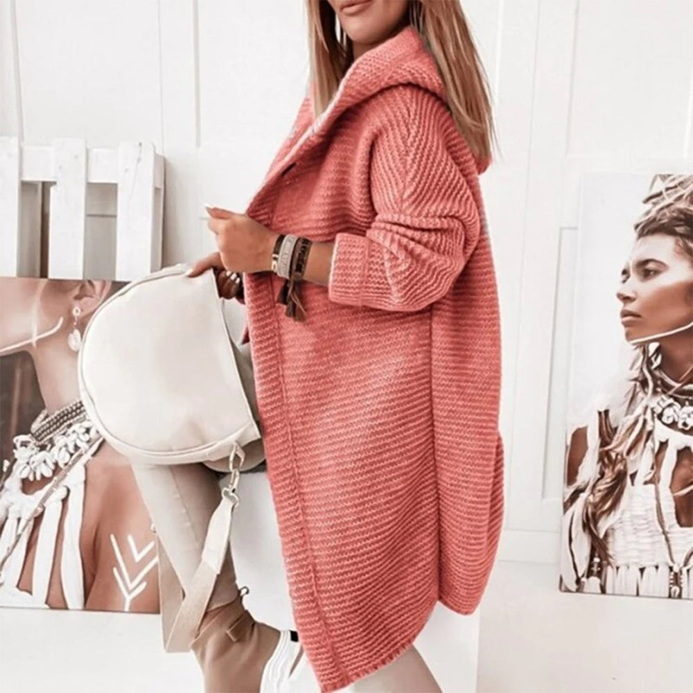 Emma - Cardigan lavorato a maglia accogliente con cappuccio