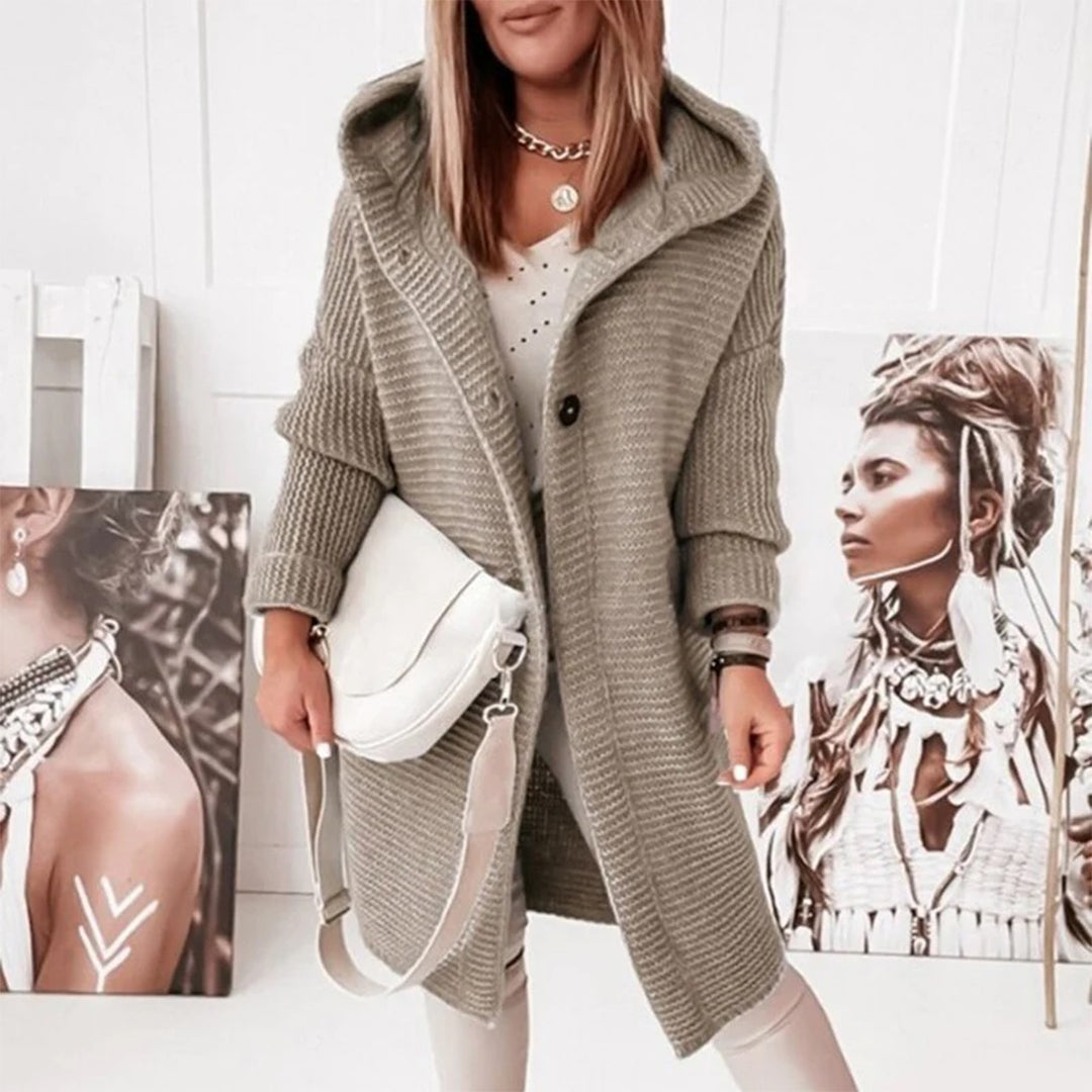Emma - Cardigan lavorato a maglia accogliente con cappuccio