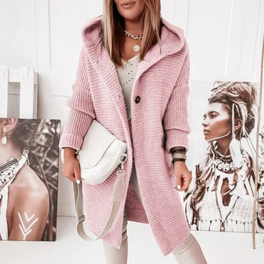 Emma - Cardigan lavorato a maglia accogliente con cappuccio