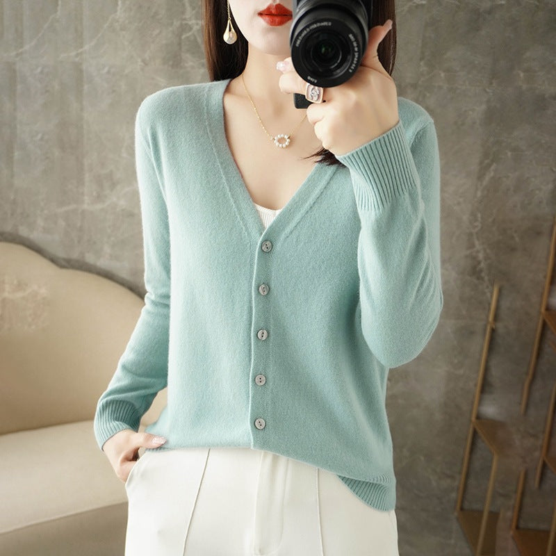 Rebecca | Langer Jersey-Cardigan mit V-Ausschnitt