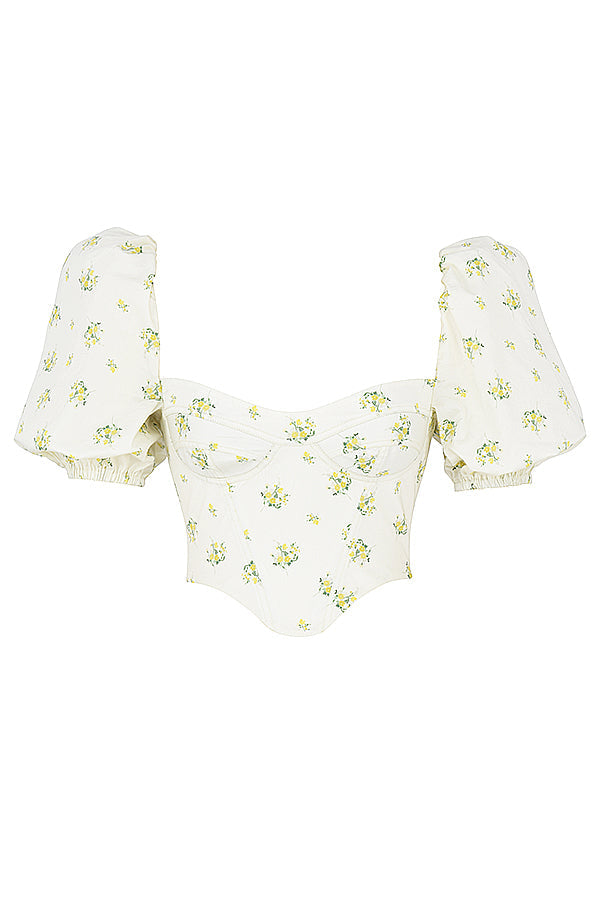 Florie | Top corsetto con stampa floreale romantica