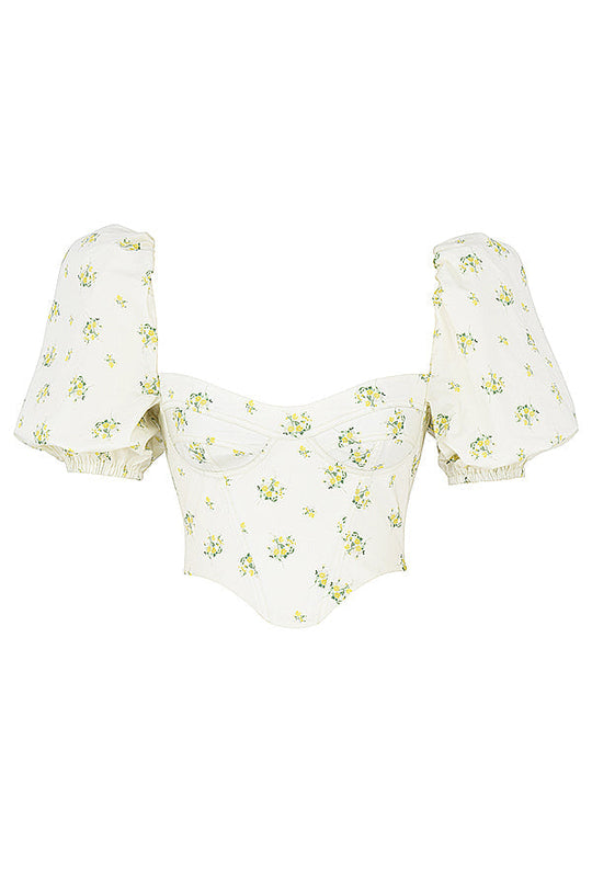 Florie | Top corsetto con stampa floreale romantica