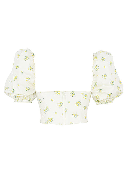 Florie | Top corsetto con stampa floreale romantica