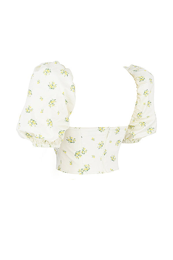 Florie | Top corsetto con stampa floreale romantica