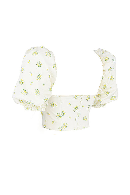 Florie | Top corsetto con stampa floreale romantica