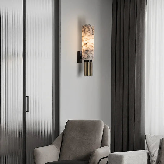 Aurora | Luxe marble LED wall lamp | White